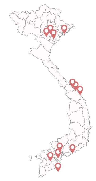 carte vietnam itinéraire