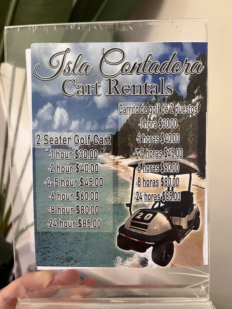 Isla Contadora : comment y aller, où loger, que faire? (Notre guide complet) location voiturette isla contadora